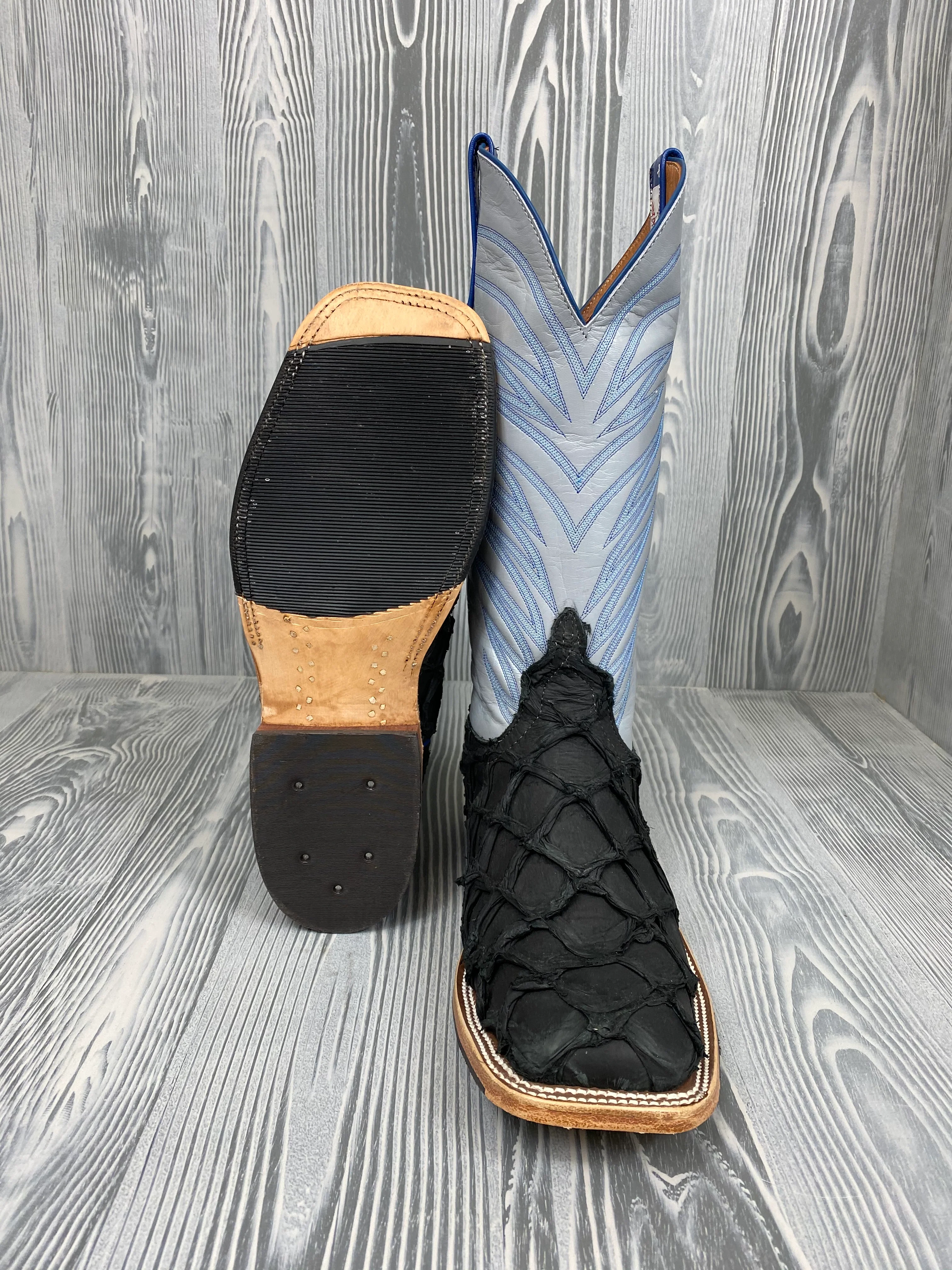 Men's Anderson Bean Black Matte Big Bass with 13" Pebble Kidskin Tops - Style 119 - Image 4